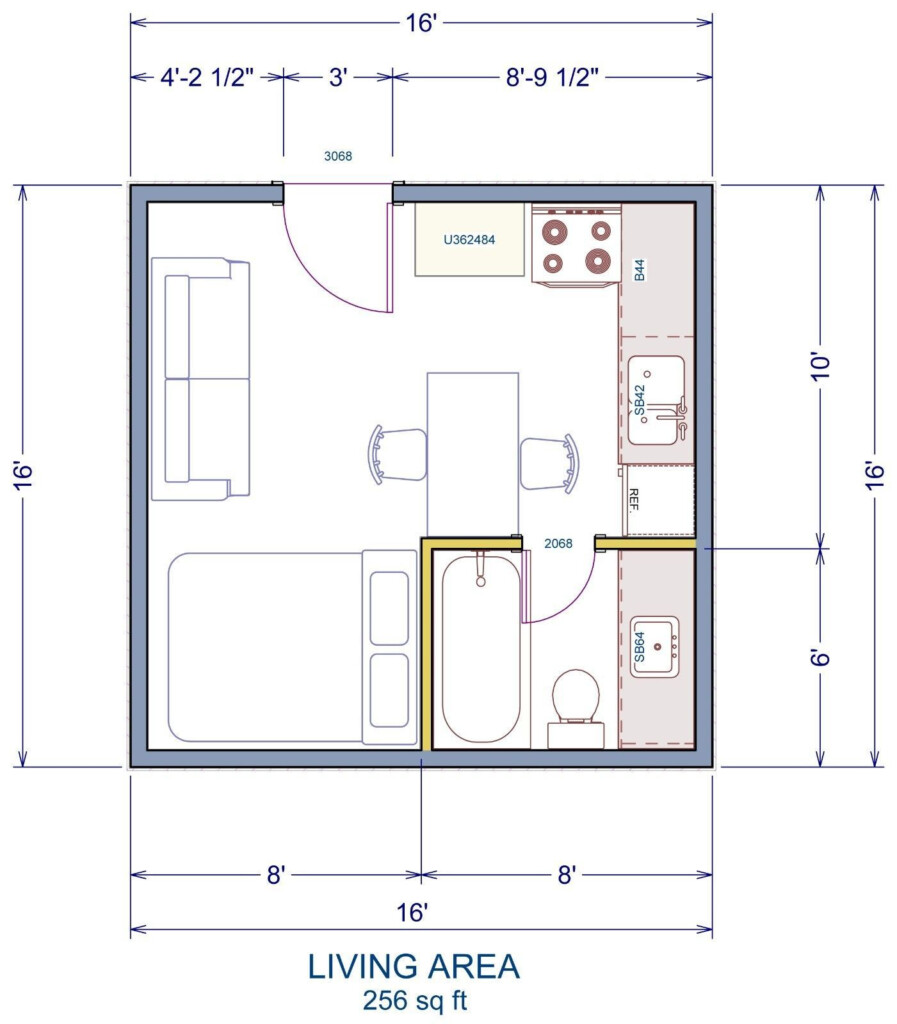 A Possible Floor Plan That Would Work Well With Our 16 x16 Tiny House  - 16X16 Tiny House Floor Plans