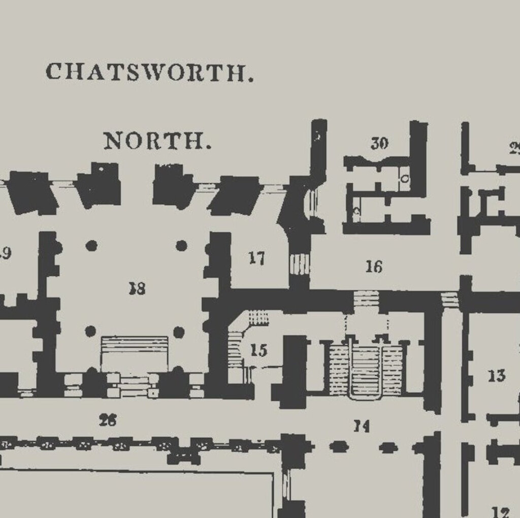 A5 A4 Chatsworth House Ground Floor Plan Giclee Art Print Etsy UK - Ground Floor Chatsworth House Floor Plan