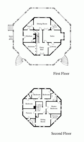 Armour Stiner House Octagon House 1860  - Armour-Stiner House Floor Plan