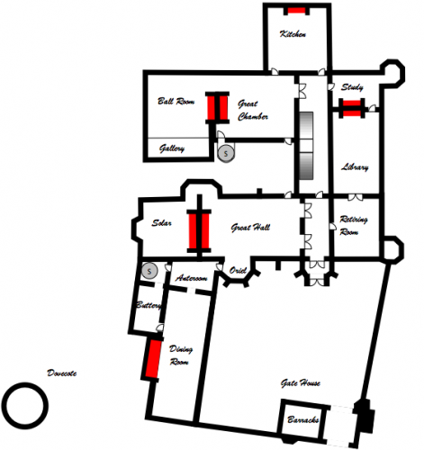 Athelhampton House In Dorset Rough Plan Of The Ground Floor  - Athelhampton House Floor Plan