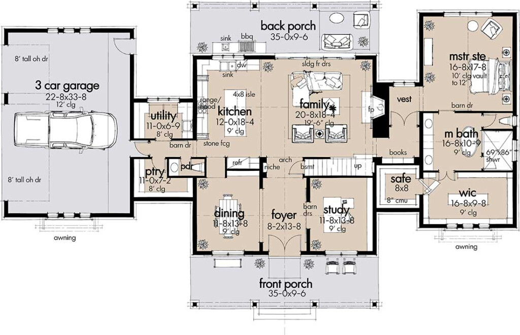 Barndominium House Plan 4 Bedrooms 3 Bath 3177 Sq Ft Plan 61 226 - House Floor Plans 4 Bedroom 3 Bath