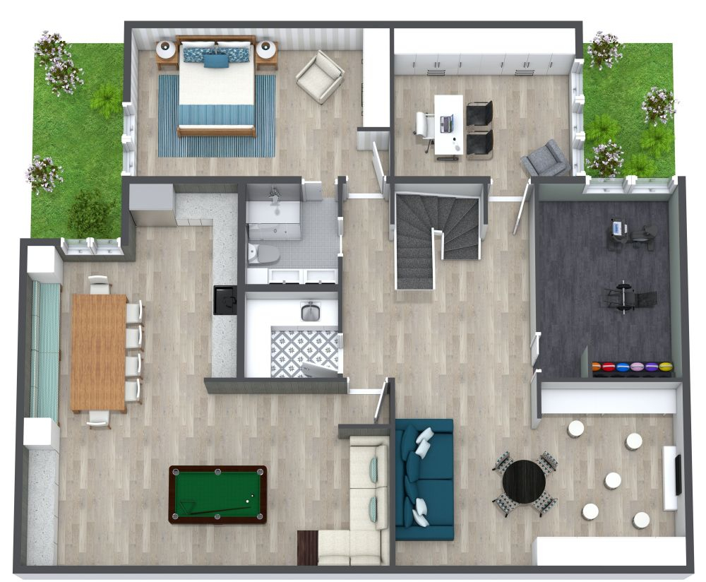 Basement Floor Plan With Stairs In Middle - House Floor Plan With Stairs