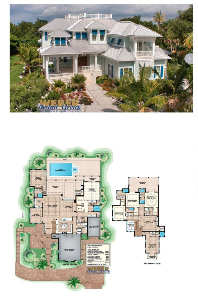 Beach House Plan 2 Story Coastal Home Floor Plan With Cabana Beach  - Two Story Beach House Floor Plans