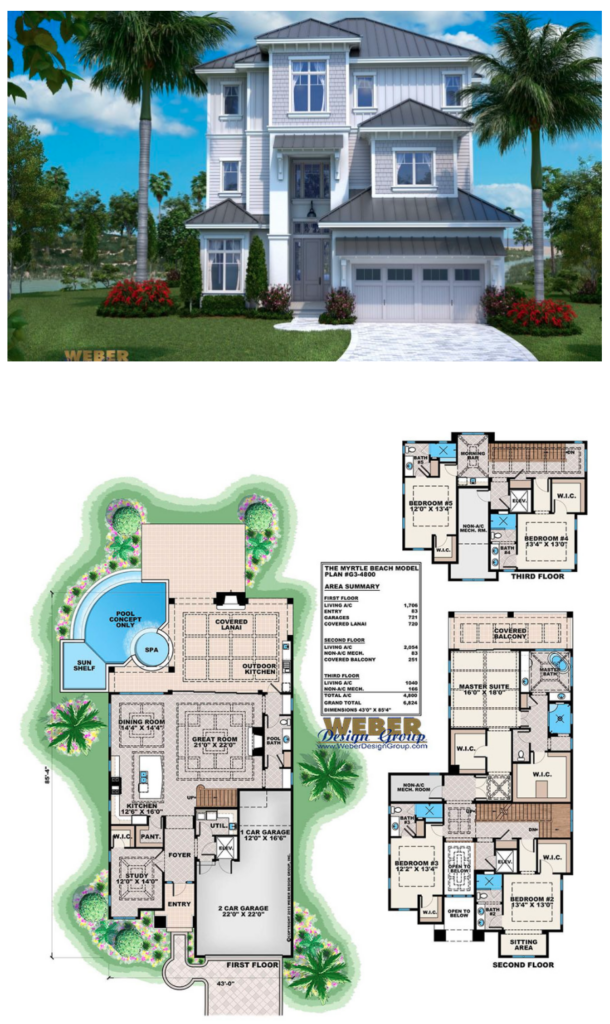 Beach House Plan Open Layout Beach Home Floor Plan With Pool Beach  - Outer Banks Beach House Floor Plans