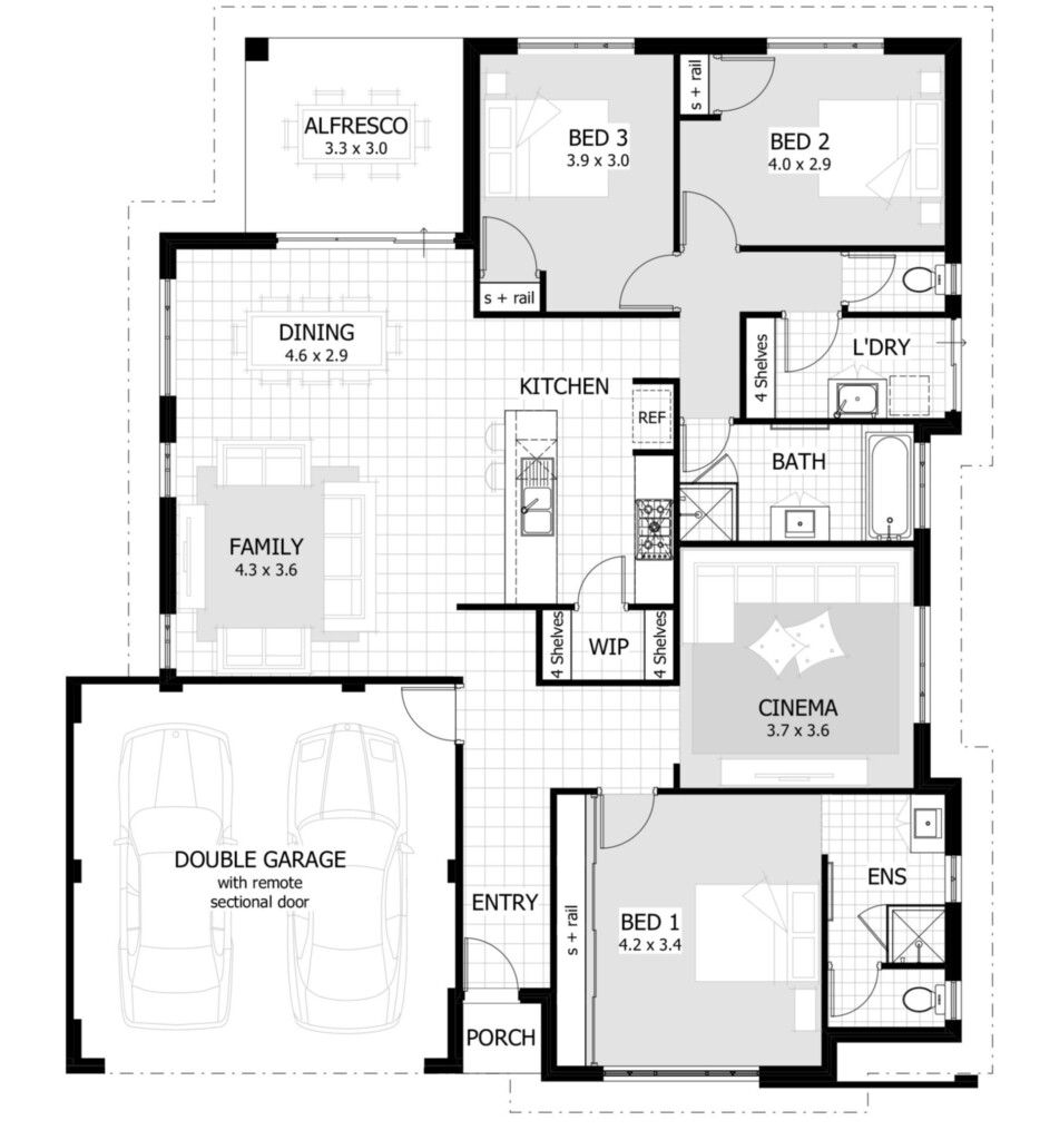 Best 3 Bedroom Floor Plan Ideas With Best 25 Pictures House Layout  - 3-4 Bedroom House Floor Plans