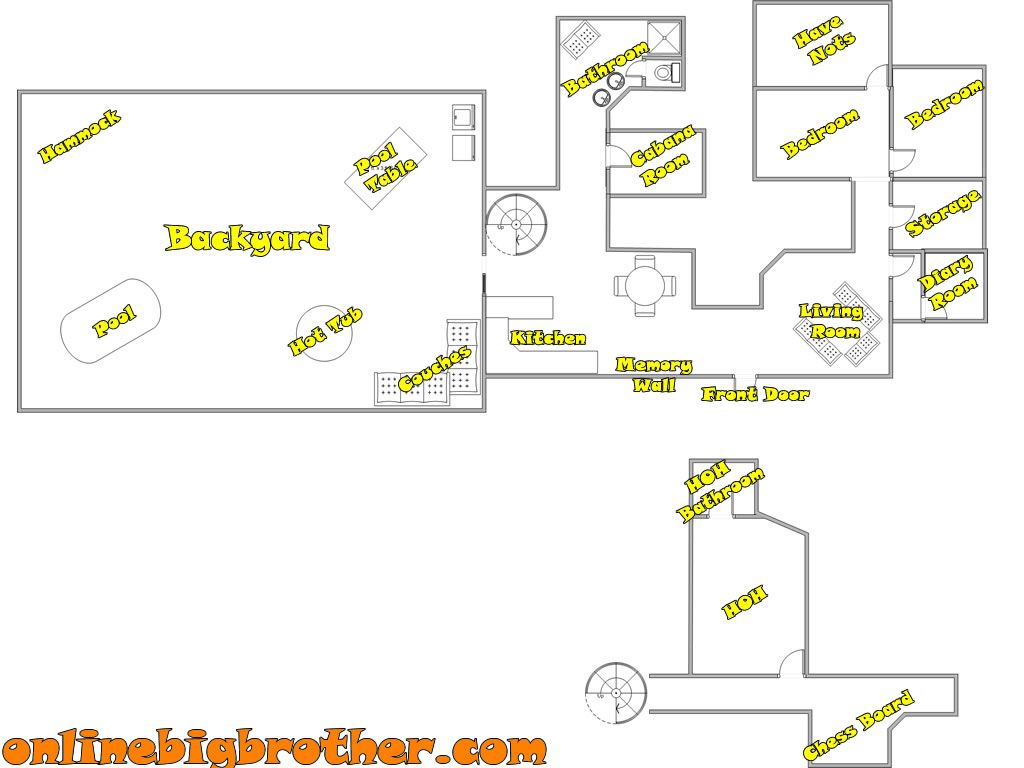 Big Brother House Floor Plan Solution By Surferpix - Floor Plan Of Big Brother House