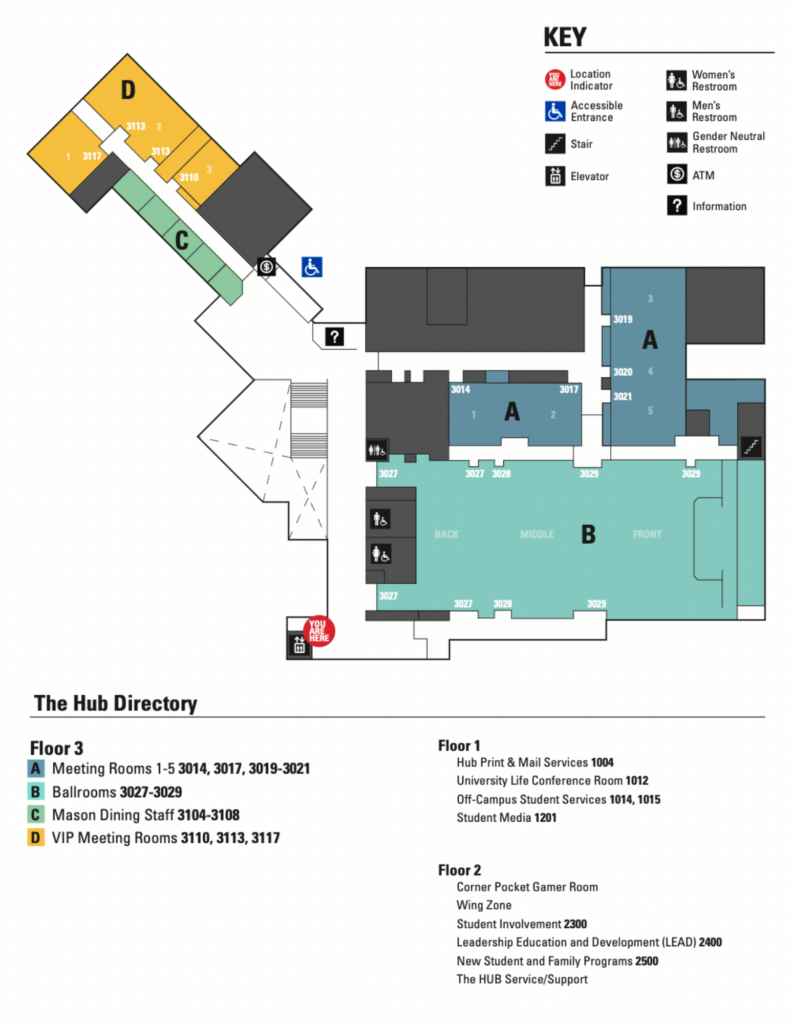 Building Diagrams And Venue Setups George Mason University Student  - Gmu Housing Floor Plans