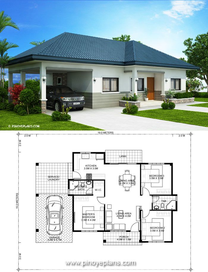 Building Plan For A 3 Bedroom Bungalow Printable Templates Free - 3 Bedroom Bungalow House Floor Plan