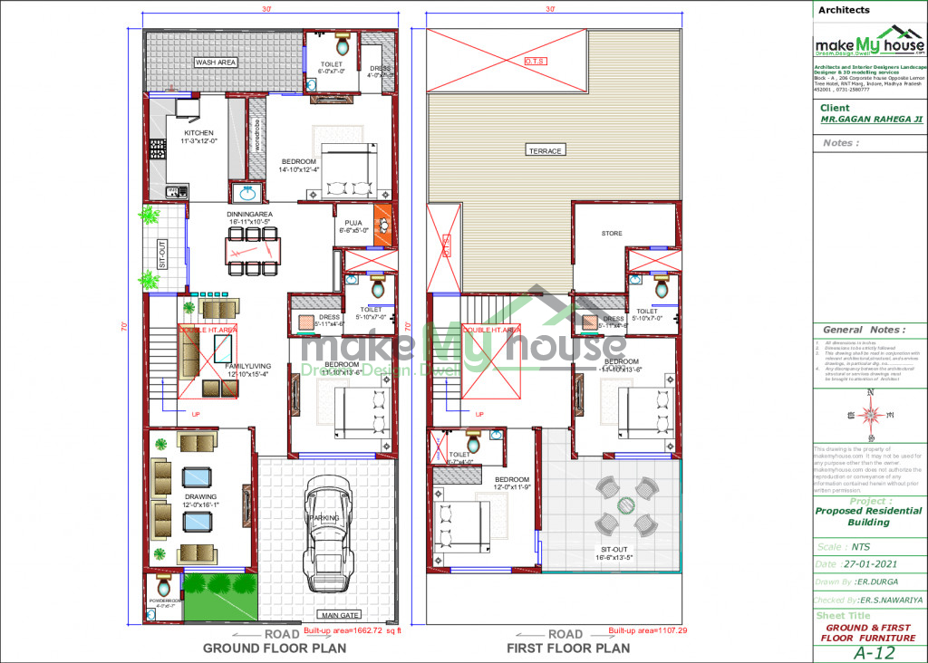 Buy 30x70 House Plan 30 By 70 Front Elevation Design 2100Sqrft Home  - 30X70 House Floor Plans