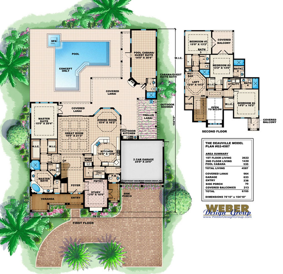 Cabana House Plans Beach Pool Home Floor Plans With Cabanas - Pool House Cabana Floor Plans