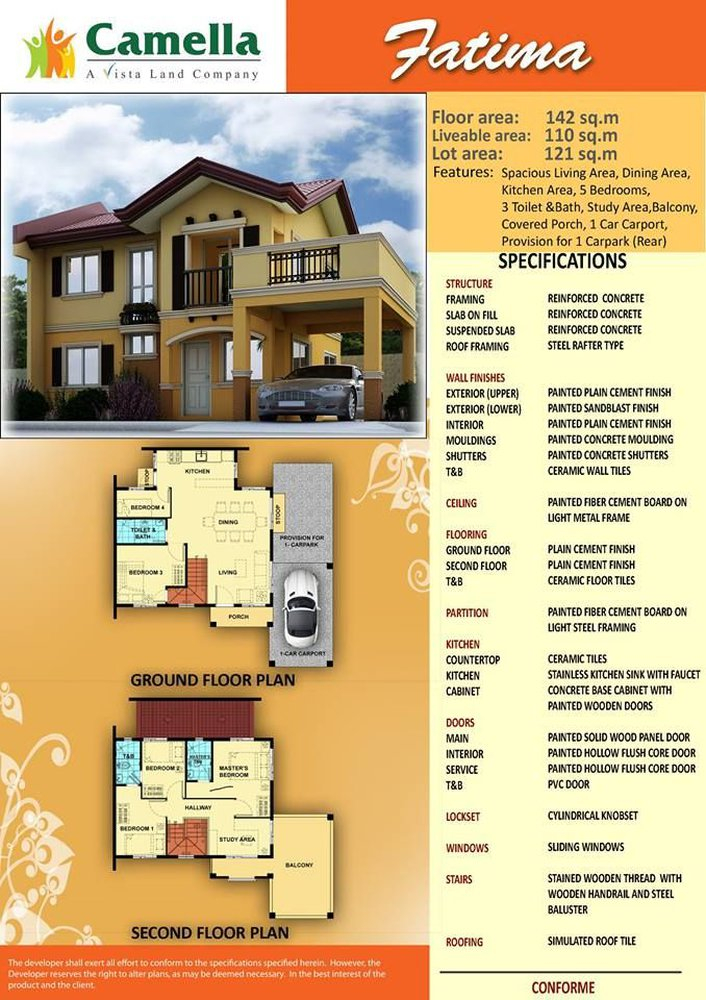 Camella Fatima House Model Floor Plans And House Designs - Camella House Design And Floor Plan