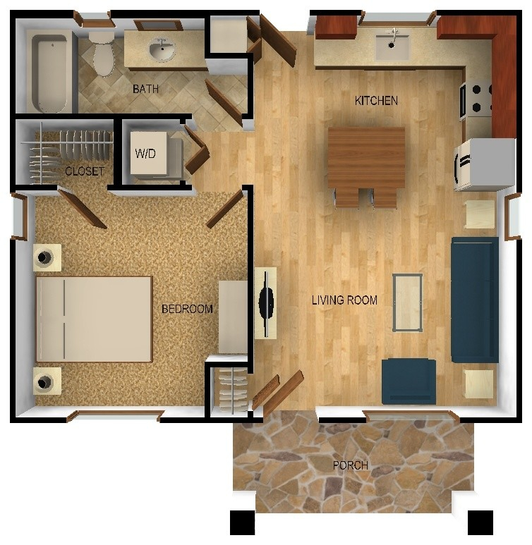 Casita Guest House Floorplan Los Angeles By American Building  - Guest House Floor Plans 1 Bedroom