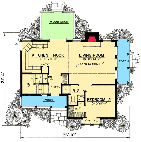 Charming Gothic Revival Cottage 1204 Sq Ft Architectural Designs  - American Gothic House Floor Plan