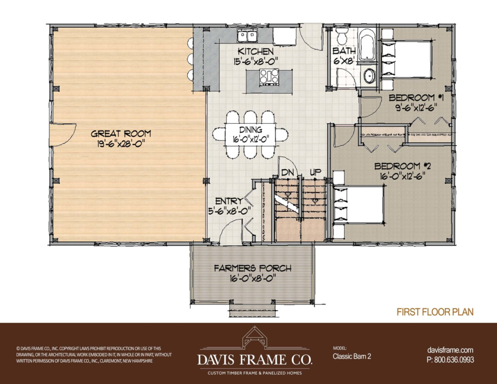 Classic Barn 2 Floor Plan Davis Frame Company - Simple Barn House Floor Plans