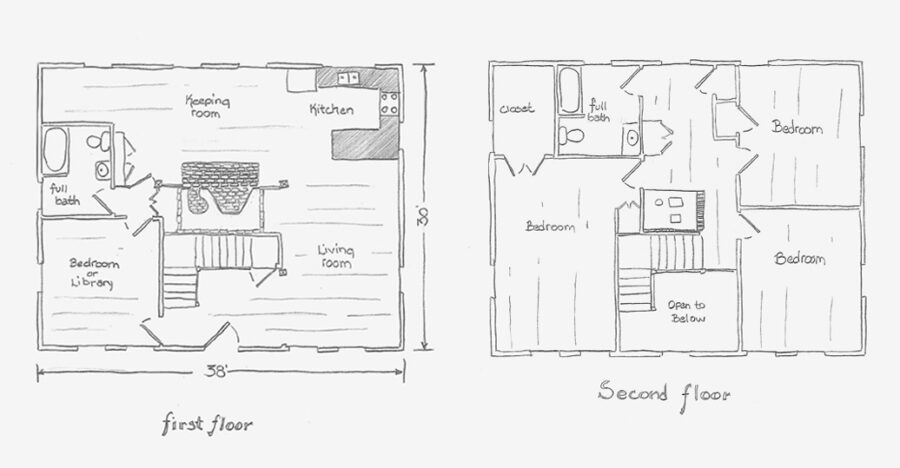 Colonial Early New England Homes - American Colonial House Floor Plan