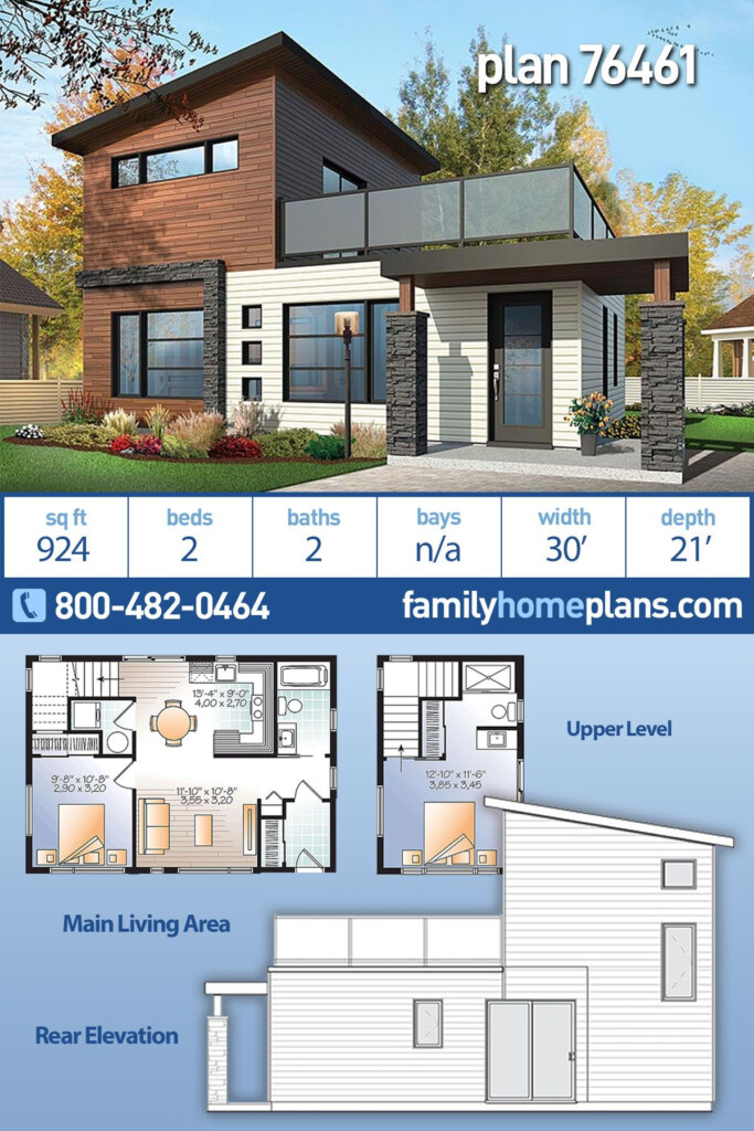 Contemporary Modern House Plan 76461 With 2 Beds 2 Baths Modern  - Floor Plan Modern House Design