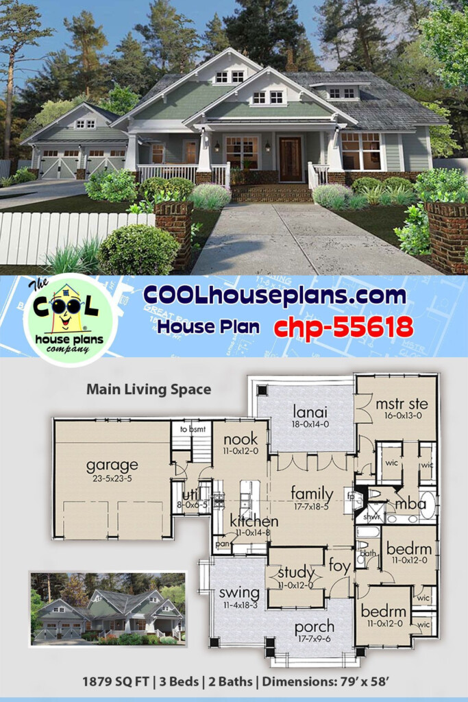 Craftsman Bungalow Home Plan Chp 55618 At COOL House Plans Arts And  - Arts And Crafts House Floor Plans