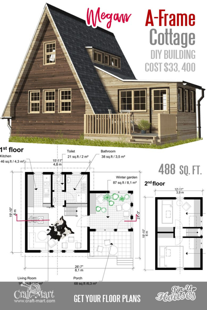 Cute Small Cabin Plans A Frame Tiny House Plans Cottages Containers  - A Frame Tiny House Floor Plans