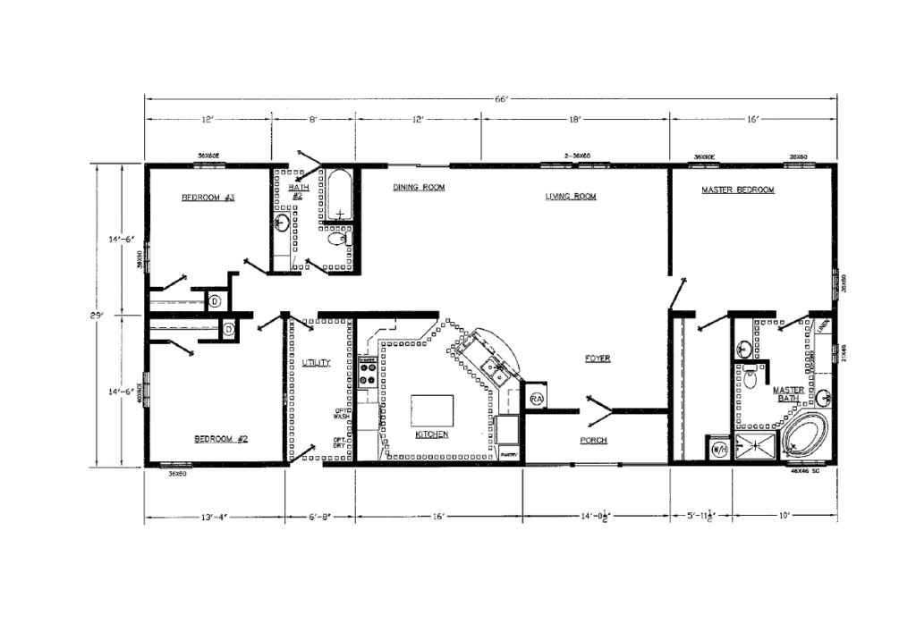 DCA Series 29108 1183 By TownHomes ModularHomes - 28 X 60 House Floor Plans