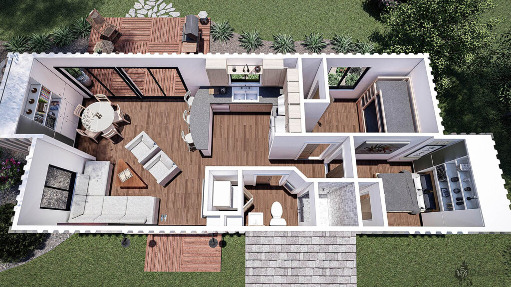 Double Shipping Container House Floor Plan Image To U - Storage Container House Floor Plans