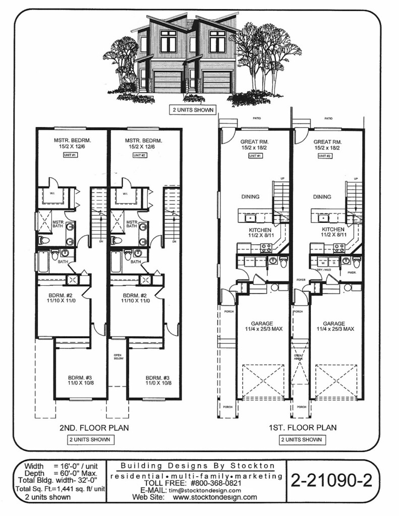 Duplex House Floor Home Building Plans - 2 Floor Duplex House Plans