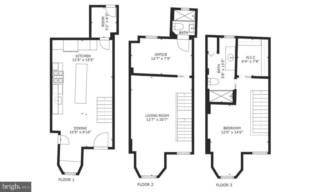 Exposed Brick DC Logan Circle Row House With Unique Floor Plan 899 900 - Dc Row House Floor Plans