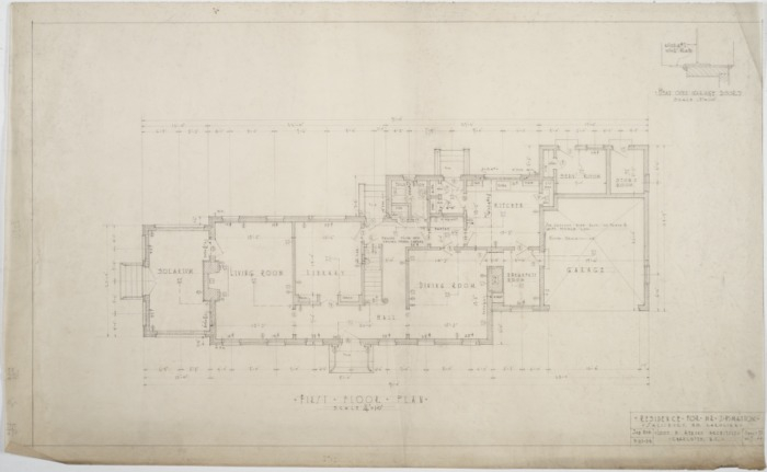 First Floor Plan J P Mattox House Salisbury N C Unccmc00145  - Mattox House Floor Plan