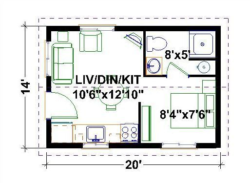 Floor Plan 12X20 Tiny House Interior 12x20 Tiny Houses PDF Floor  - 12X20 House Floor Plans