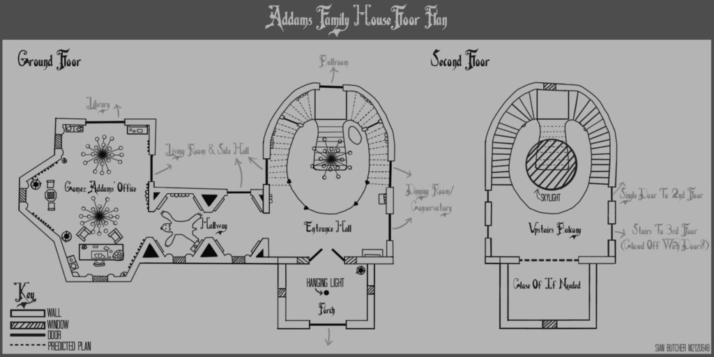 Floor Plan Addams Family House Floorplans click - Addams Family Movie House Floor Plan