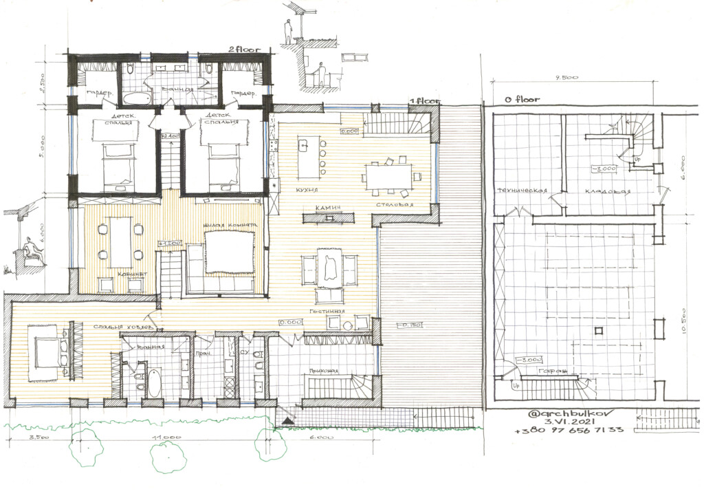 Floor Plan Of A Multi level House On A Slope Concept Project R  - Multi Level House Floor Plans