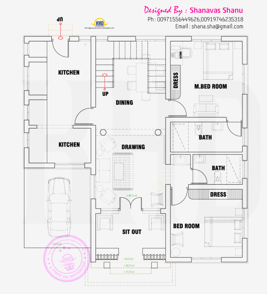 Floor Plan Of Modern Single Floor Home Kerala Home Design And Floor Plans - Floor Plan For My House