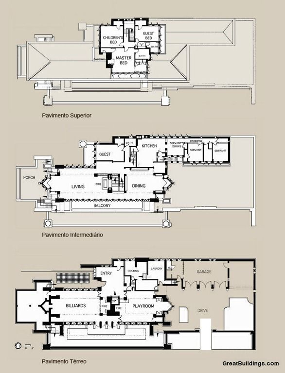 Floor Plan Of The Robie House Frank Lloyd Wright Hyde Park Illinois  - Frank Lloyd Wright Robie House Floor Plan