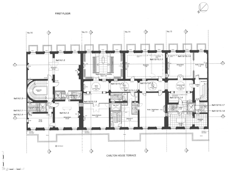 Floor Plans To 13 16 Carlton House Terrace In London England Floor  - Carlton House Floor Plans