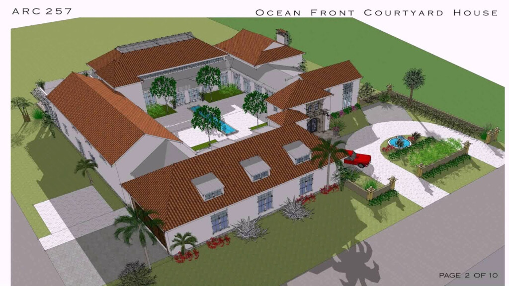 Floor Plans With Courtyard In Middle YouTube - House With Courtyard In The Middle Floor Plan