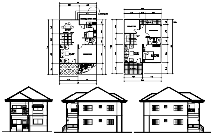 Floor Plans With Dimensions Two Storey - 2 Storey House Floor Plan With Dimensions In Meters