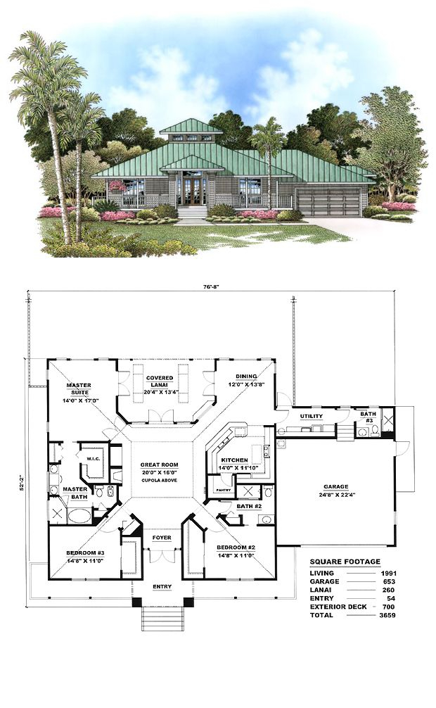 Florida Cracker House Plan Chp 17425 At COOLhouseplans Florida  - Cracker House Floor Plans