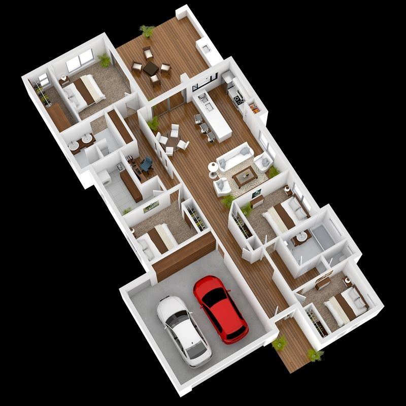 Four BHK House Plan Ideas India Home Designs Accommodation India - 3D Floor Plan For 4 Bedroom House