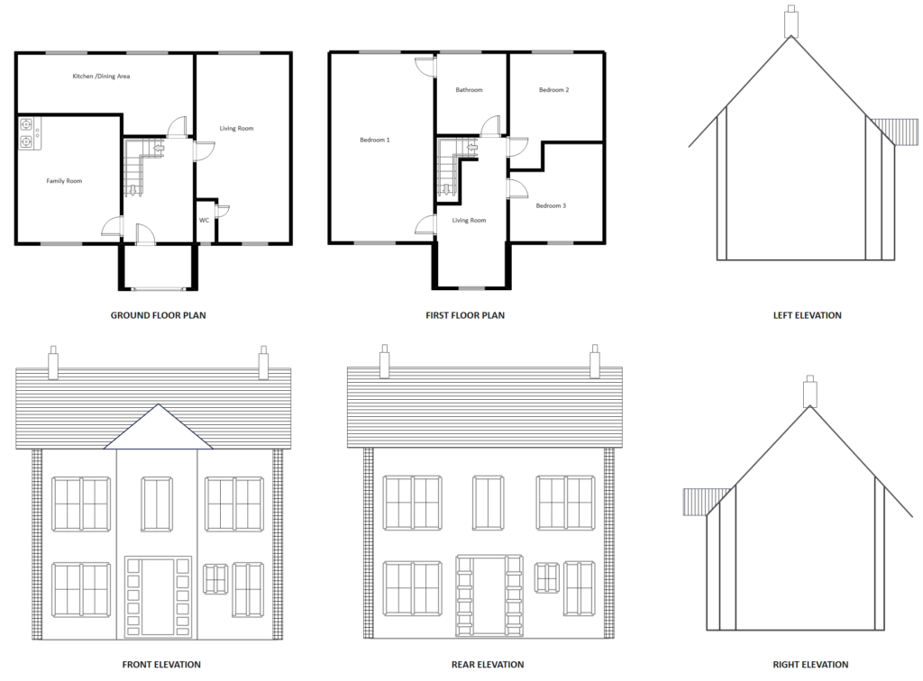 Free Editable Elevation Plan Examples Templates EdrawMax - Floor Plans With Elevations For Houses