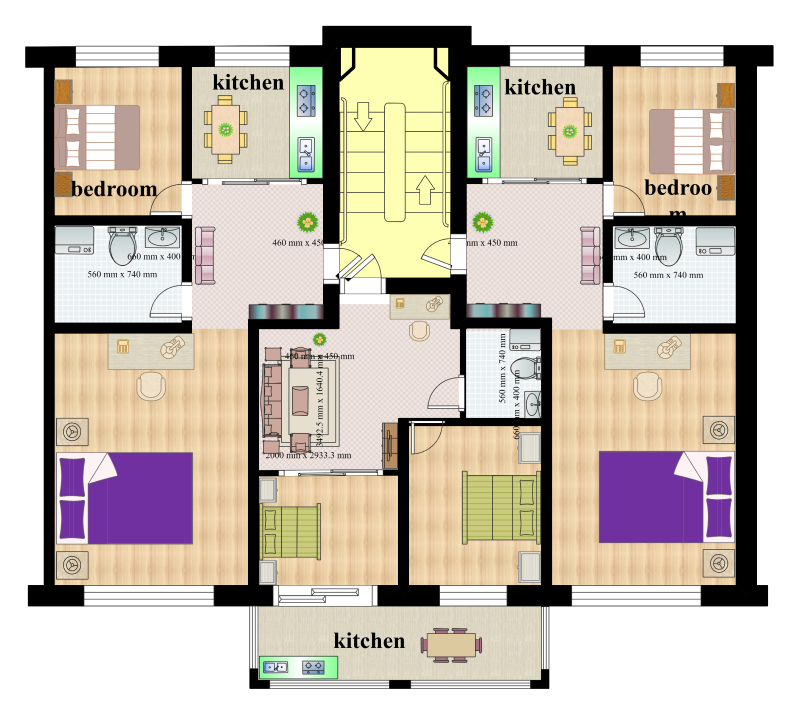 Free Editable Floor Plan Examples EdrawMax Online - House Plan Floor Plan Samples