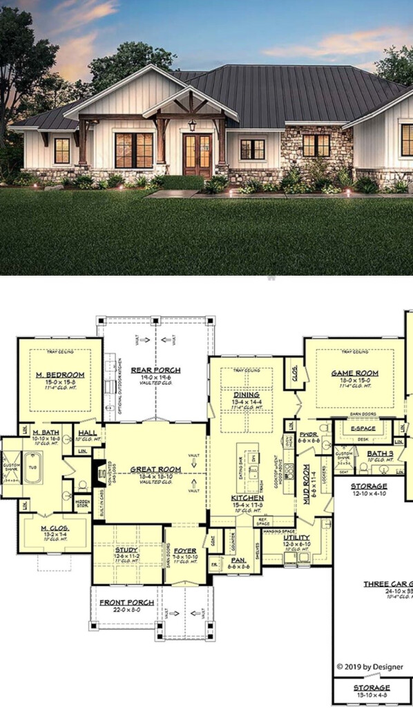 Free Ranch House Plans Blueprints - Country Ranch House Floor Plans