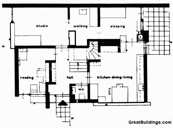 Galer a De Cl sicos De Arquitectura Casa Rietveld Schroder Gerrit  - Schroder House Floor Plan