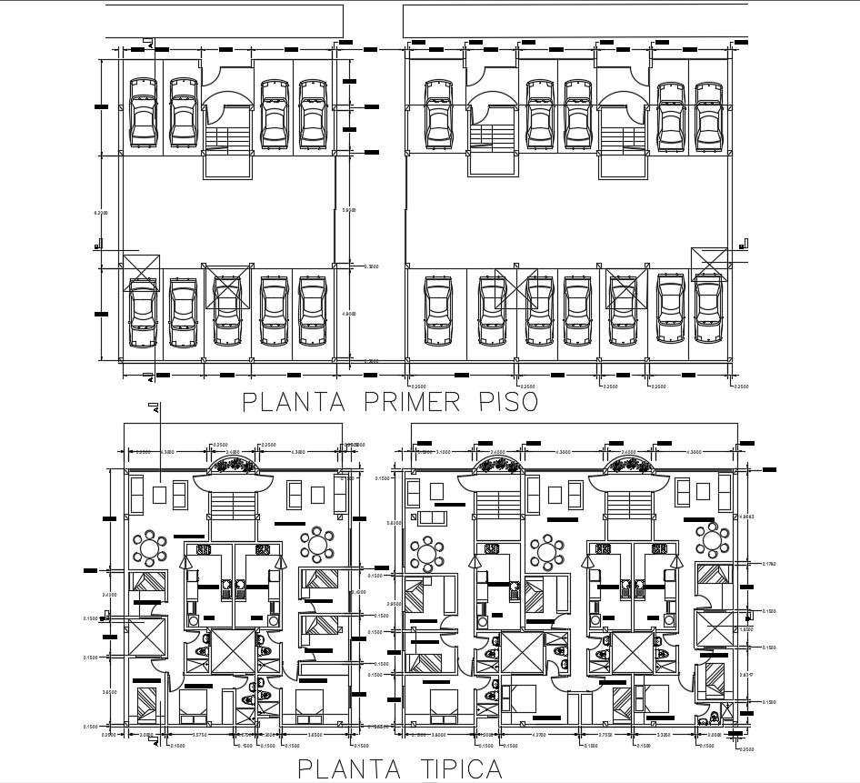 Ground Floor Parking House Plan Cadbull - Ground Floor Parking House Plan