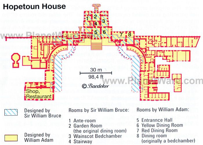 Hopetoun House West Lothian Scotland Ground Floor Plan West  - Hopetoun House Floor Plan