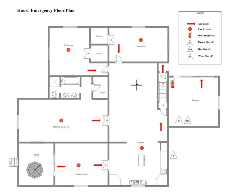 House Emergency Floor Plan EdrawMax Free Editable Template Floor  - House Floor Plan With Emergency Exit