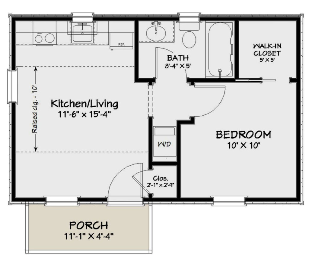 House Plan 1502 00008 Cottage Plan 400 Square Feet 1 Bedroom 1  - 400 Square Foot House Floor Plans