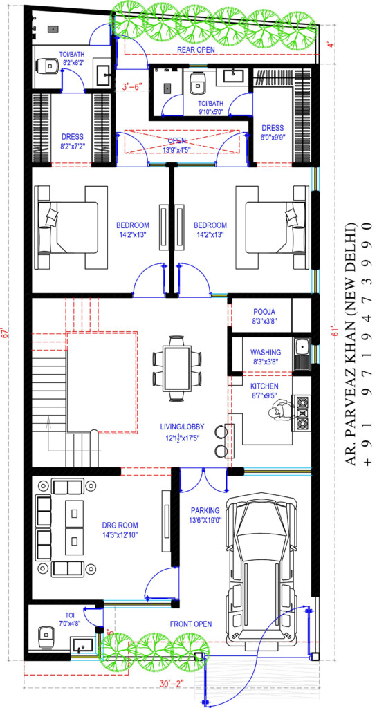 House Plan 30X70 Little House Plans Bungalow House Floor Plans  - 30X70 House Floor Plans