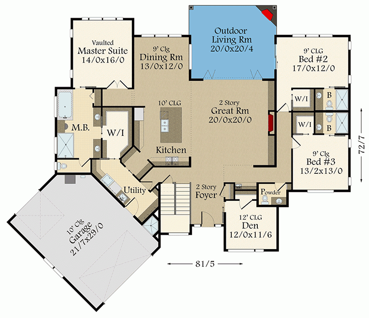 House Plans Open Concept One Story House Plans - One Floor Open Concept House Plans