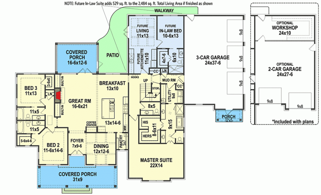 House Plans With First Floor In Law Suite Viewfloor co - One Floor House Plans With Inlaw Suite