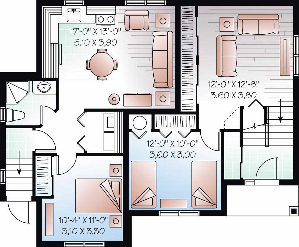 In Law Suite House Plan 4 Bedrms 2 Baths 2056 Sq Ft 126 1048 - House Floor Plans With Inlaw Suite