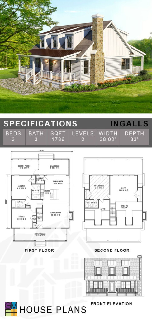 INGALLS House Plan With Loft Family House Plans Architect House - Ingalls House Floor Plan